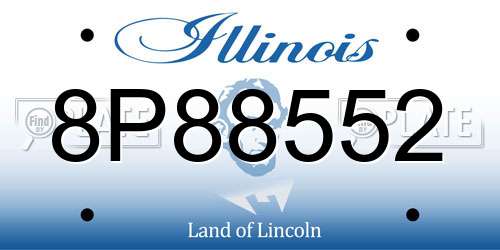 8P88552 Illinois License Plate