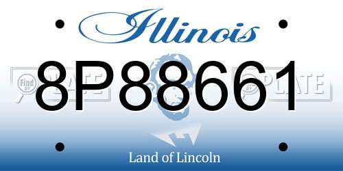 8P88661 Illinois License Plate