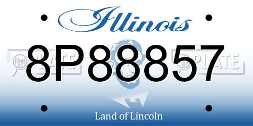 8P88857 Illinois License Plate
