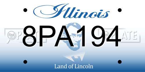 8PA194 Illinois License Plate