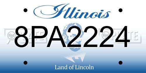 8PA2224 Illinois License Plate