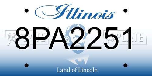 8PA2251 Illinois License Plate