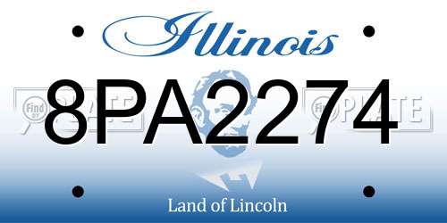 8PA2274 Illinois License Plate