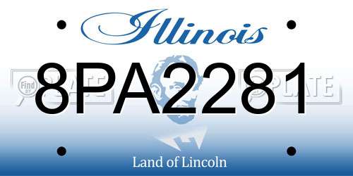8PA2281 Illinois License Plate