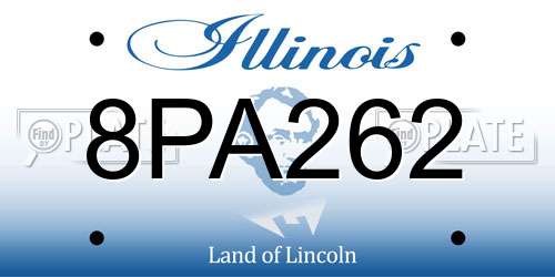 8PA262 Illinois License Plate
