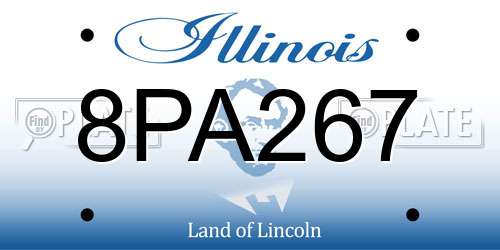 8PA267 Illinois License Plate