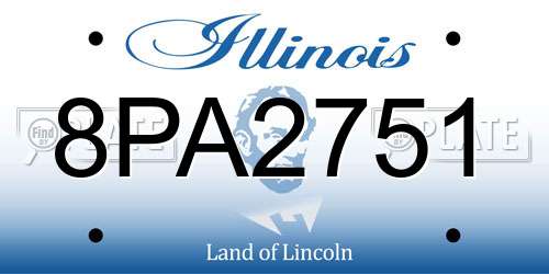 8PA2751 Illinois License Plate