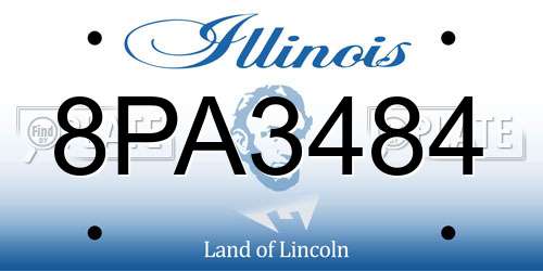 8PA3484 Illinois License Plate