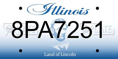 8PA7251 Illinois License Plate