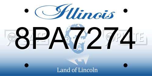 8PA7274 Illinois License Plate
