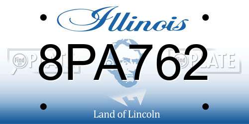 8PA762 Illinois License Plate