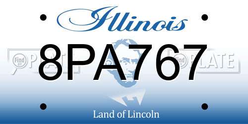 8PA767 Illinois License Plate