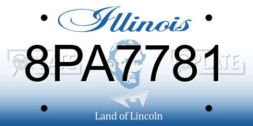 8PA7781 Illinois License Plate