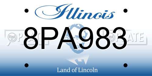 8PA983 Illinois License Plate