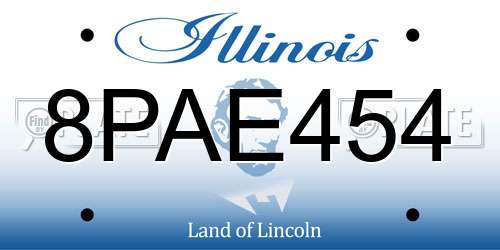 8PAE454 Illinois License Plate