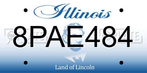 8PAE484 Illinois License Plate