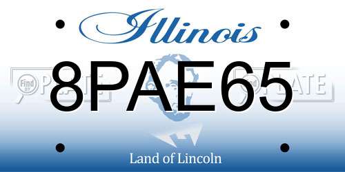 8PAE65 Illinois License Plate