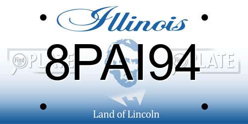 8PAI94 Illinois License Plate