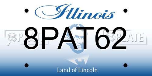 8PAT62 Illinois License Plate