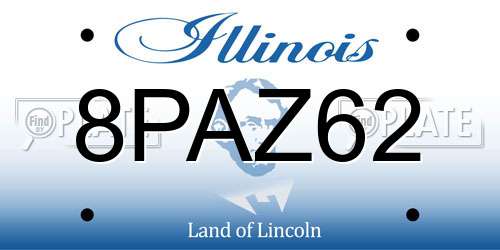 8PAZ62 Illinois License Plate