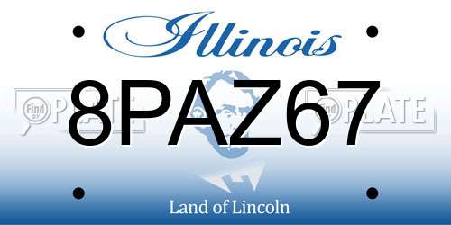 8PAZ67 Illinois License Plate