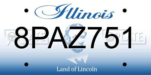 8PAZ751 Illinois License Plate