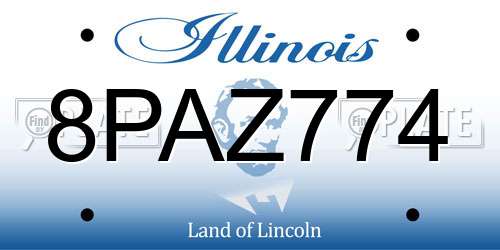 8PAZ774 Illinois License Plate
