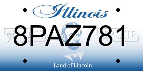 8PAZ781 Illinois License Plate