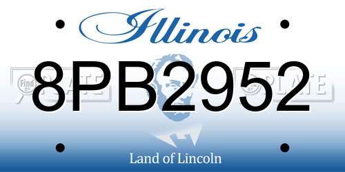 8PB2952 Illinois License Plate