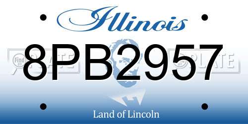 8PB2957 Illinois License Plate