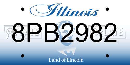 8PB2982 Illinois License Plate