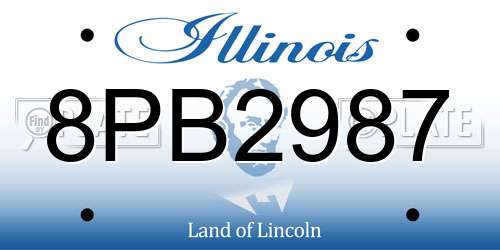 8PB2987 Illinois License Plate