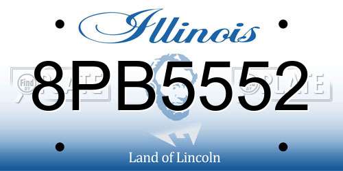 8PB5552 Illinois License Plate