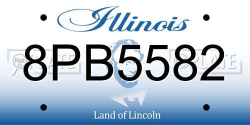 8PB5582 Illinois License Plate