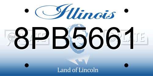 8PB5661 Illinois License Plate