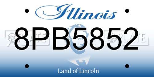 8PB5852 Illinois License Plate