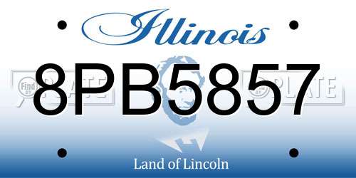 8PB5857 Illinois License Plate