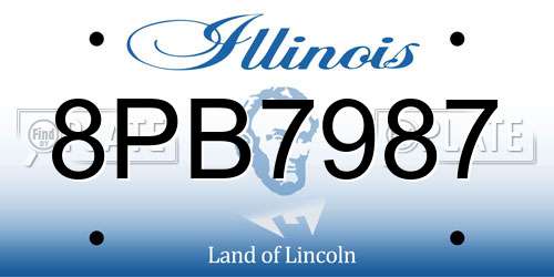 8PB7987 Illinois License Plate