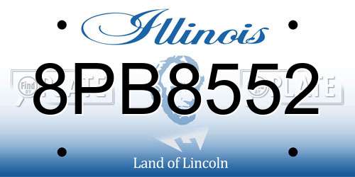8PB8552 Illinois License Plate