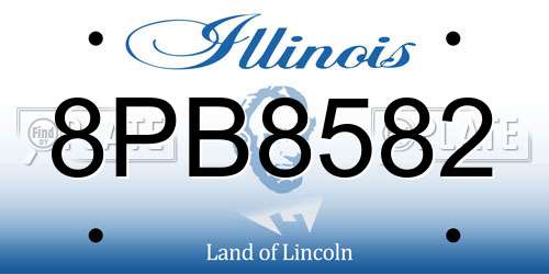 8PB8582 Illinois License Plate