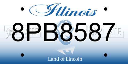 8PB8587 Illinois License Plate