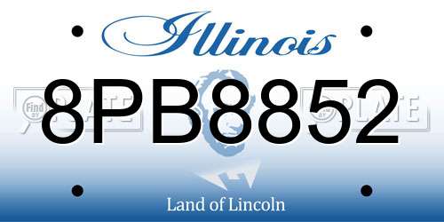 8PB8852 Illinois License Plate