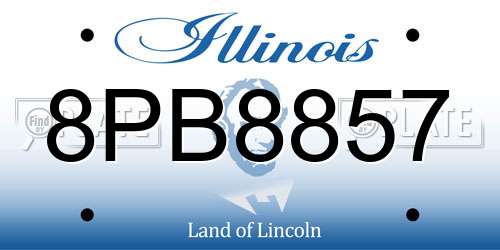 8PB8857 Illinois License Plate