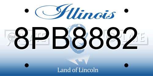8PB8882 Illinois License Plate