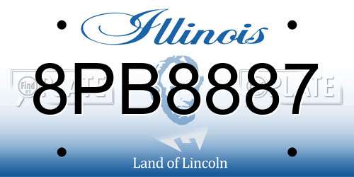 8PB8887 Illinois License Plate