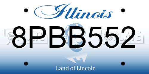 8PBB552 Illinois License Plate