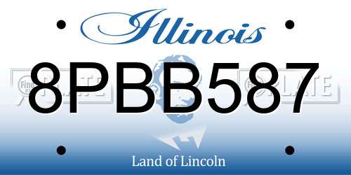 8PBB587 Illinois License Plate