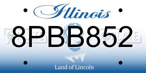 8PBB852 Illinois License Plate
