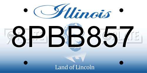 8PBB857 Illinois License Plate