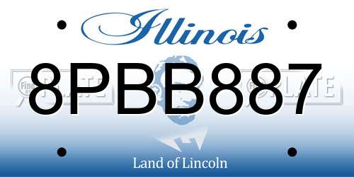 8PBB887 Illinois License Plate